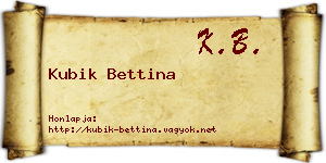 Kubik Bettina névjegykártya
